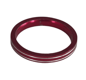 Red silver trim rings rod building