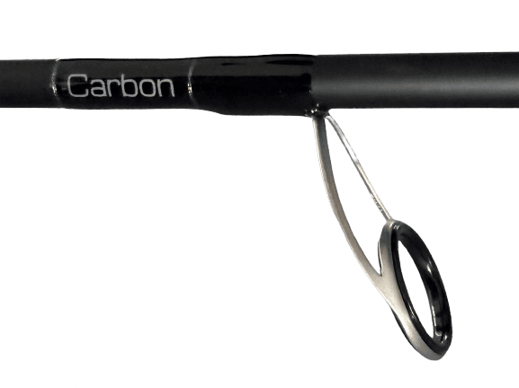 K-Labs custom softbait rod guide detail with carbon blank