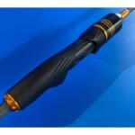 Custom fishing rod foregrip and reel seat detail with ergonomic grip design