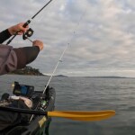K-Labs softbait rod under load while fighting fish in New Zealand waters