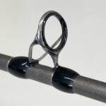 Close-up of Fuji reverse Torzite guide on K-Labs custom fishing rod