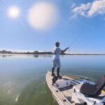 Fibreglass rod in casting action