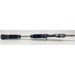 Slow pitch jigging rod with reverse trigger grip, carbon hybrid reel seat and EVA handle