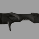 Gunmetal grey trims soft touch reel seat